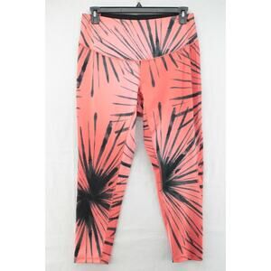 Adidas Leggings Womens SZ 1X HONORE 11H Studio Training Yoga Tiger Print Scarlet